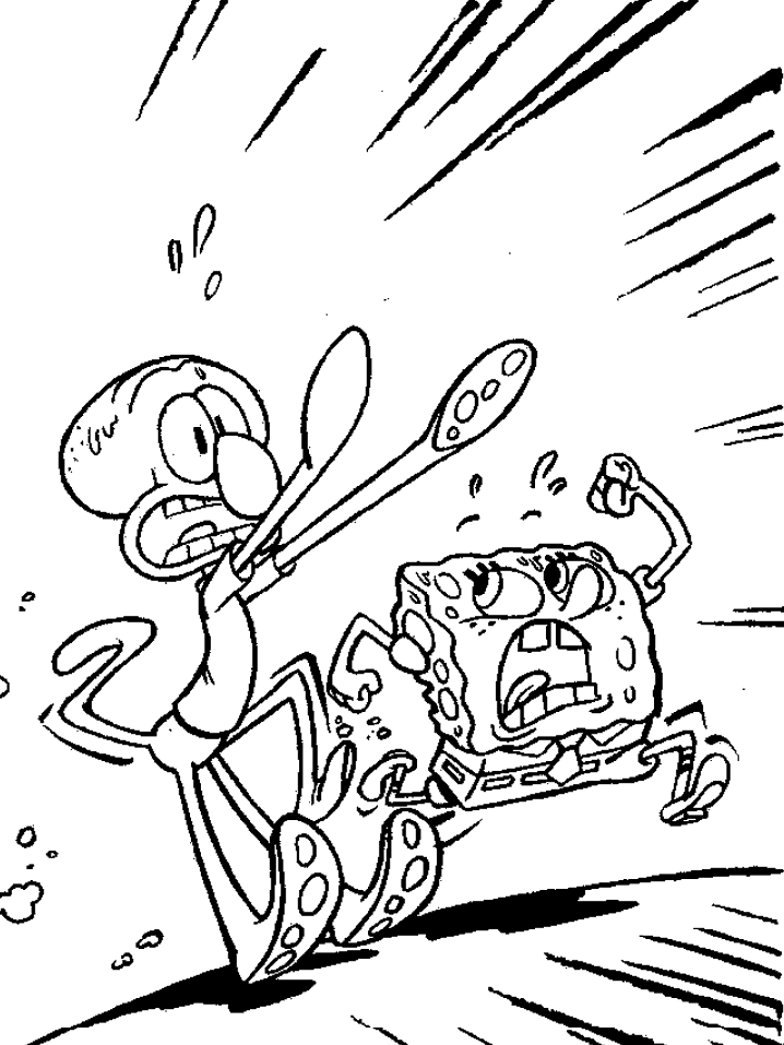 Plansa de colorat cu Spongebob 6 75